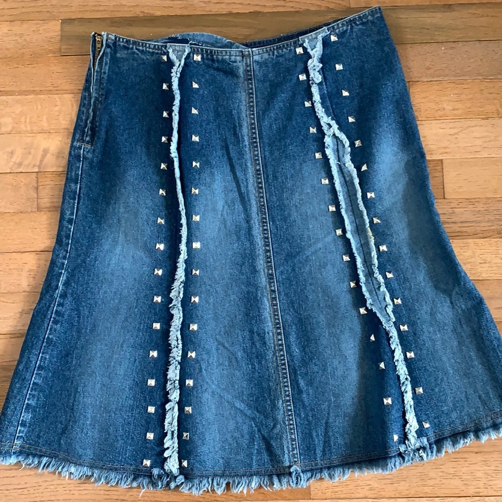 Vintage denim skirt with studded detail. Size 13
